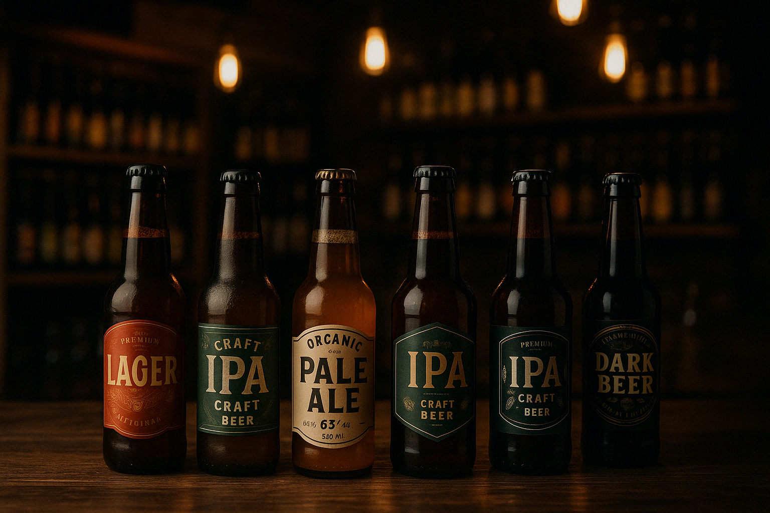 Selección de cervezas en la barra